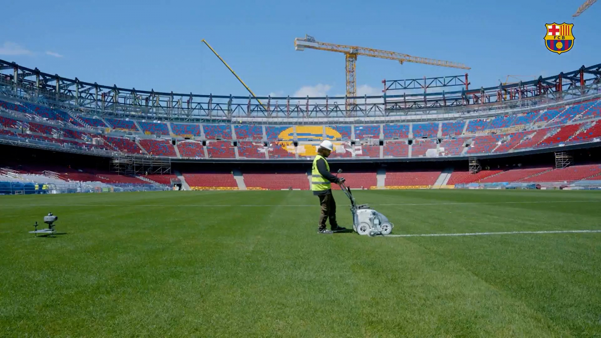 ¡El Spotify Camp Nou ya tiene césped!