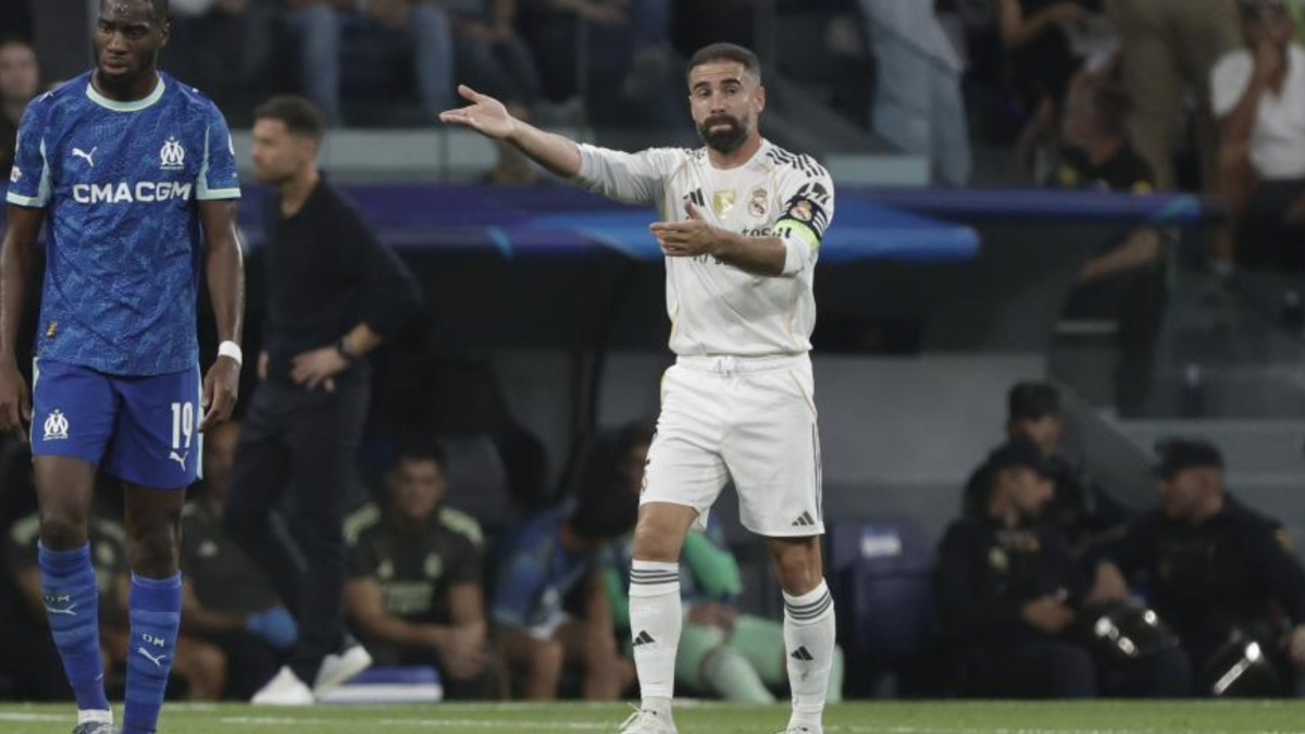 غياب كارباخال بسبب الطرد يزيد من أزمة ريال مدريد في الجهة اليمنى بعد إصابة ترينت في مباراة دوري الأبطال ضد مارسيليا