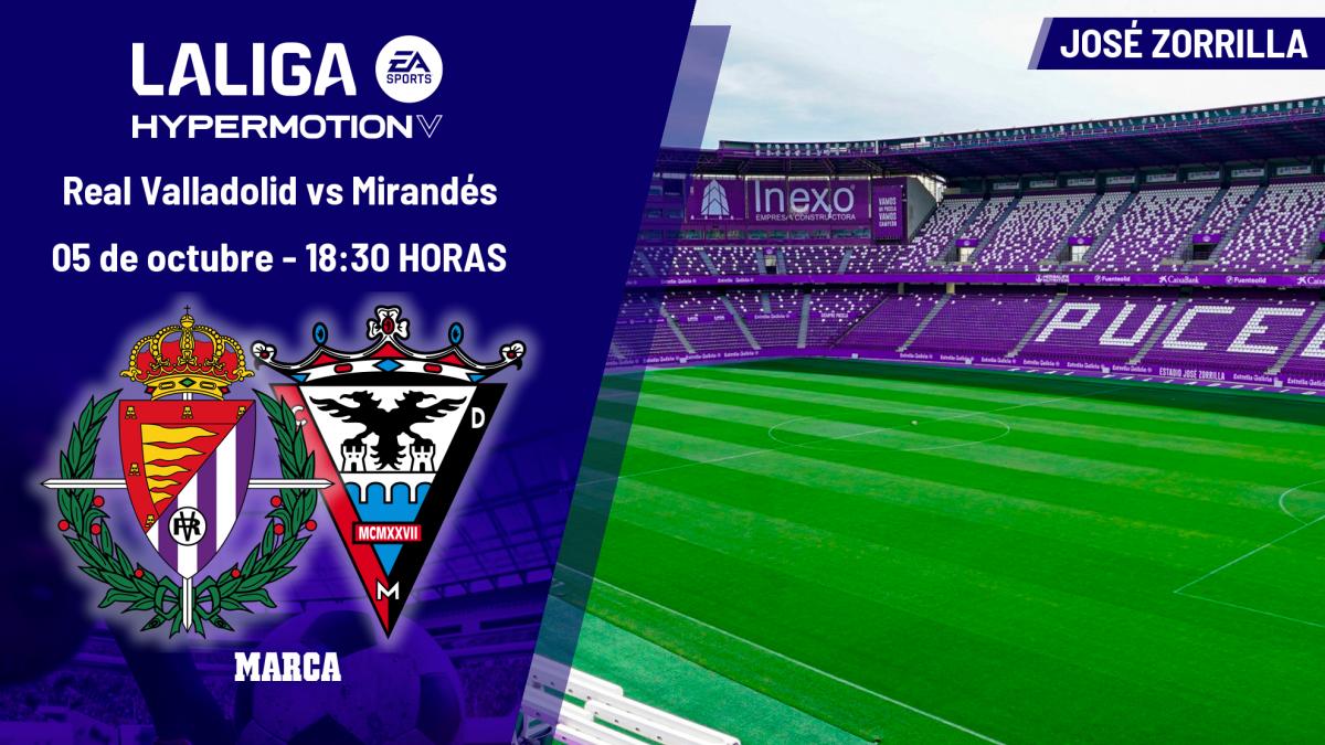 Real Valladolid - Mirandés: horario, dónde ver en TV y canal del partido de LaLiga Hypermotion