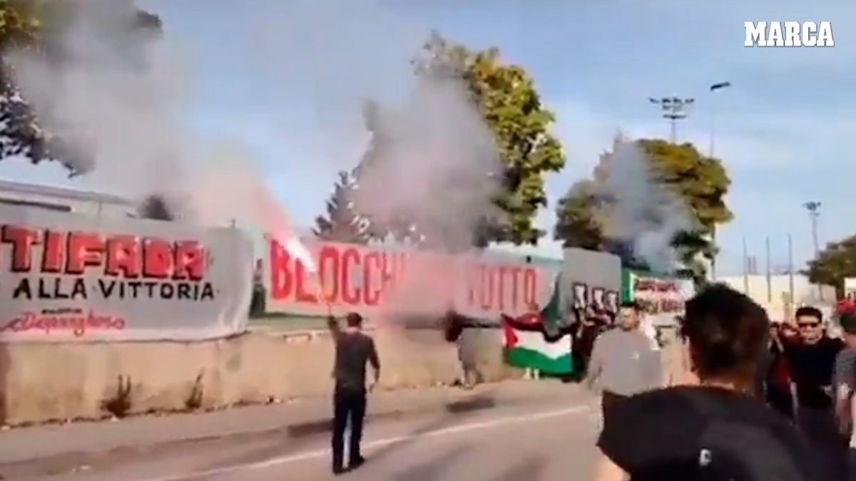 Protestas masivas en Udine antes del partido contra Israel