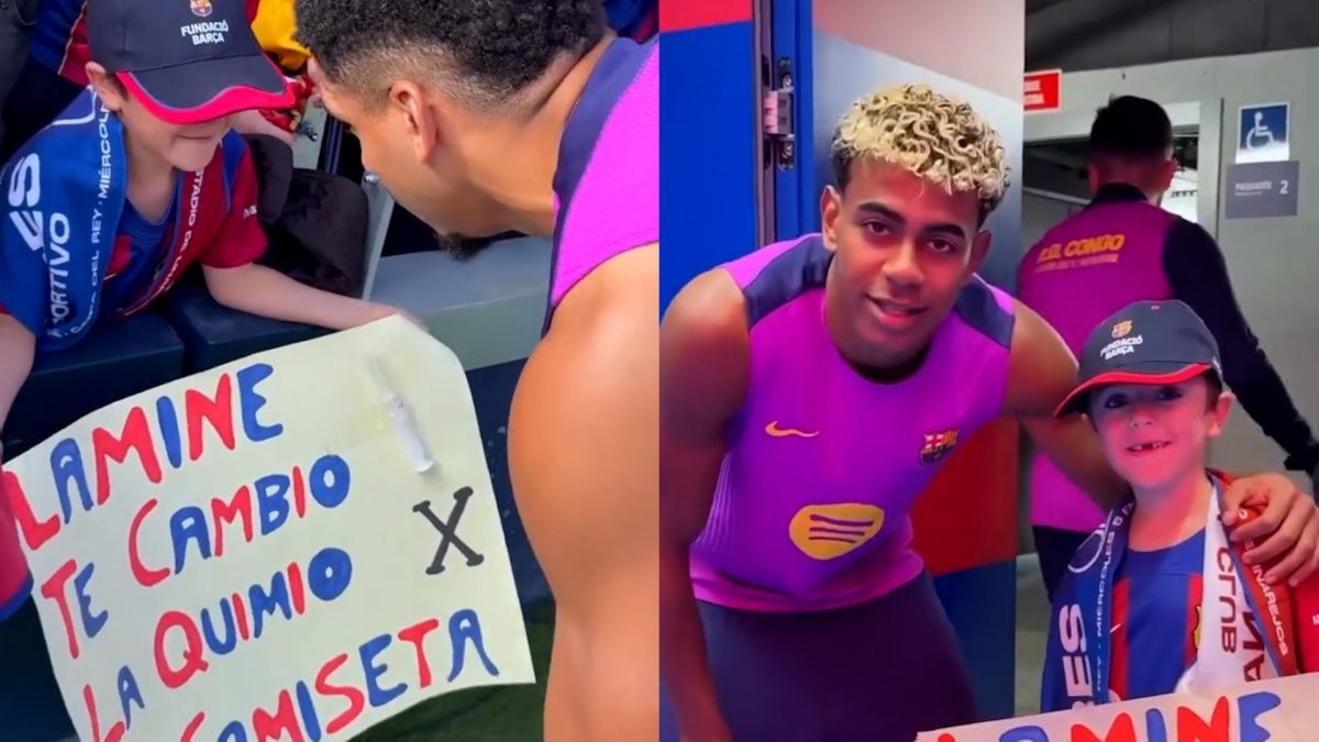 El precioso gesto de Lamine con un joven aficionado culé: &quot;Te cambio la quimio por tu camiseta&quot;