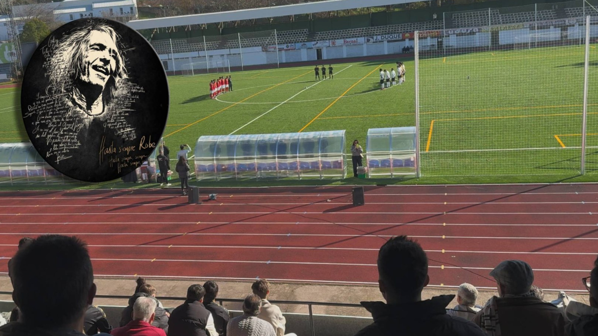 La afición de la UP Plasencia despide a Robe Iniesta con una de sus canciones