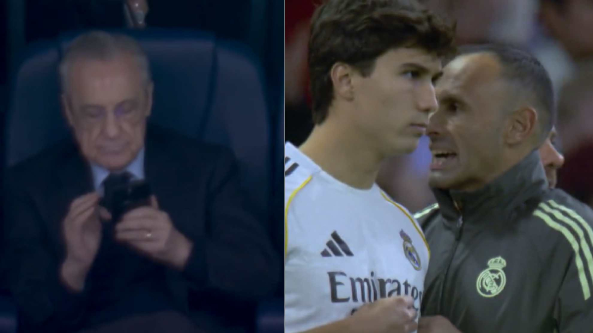 Todos los gestos en el cambio de Vinicius: Florentino con el móvil, mensaje de Sebas Parrilla...