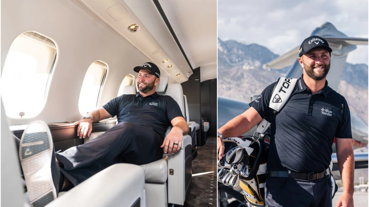El avión privado de Jon Rahm, así viaja la estrella de los 550 millones: "Tiene biblioteca y despacho"