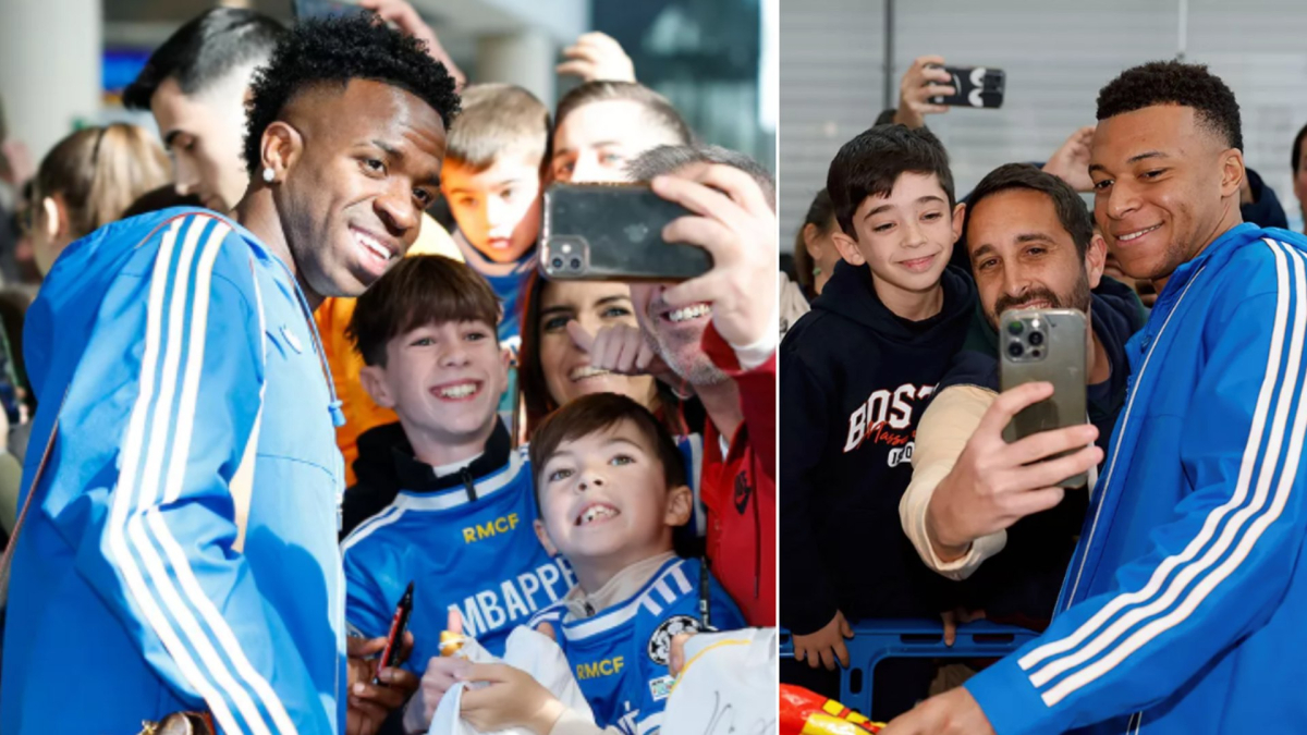 Baño de masas del Real Madrid en la previa de Villarreal: Vini, Mbappé, Bellingham...