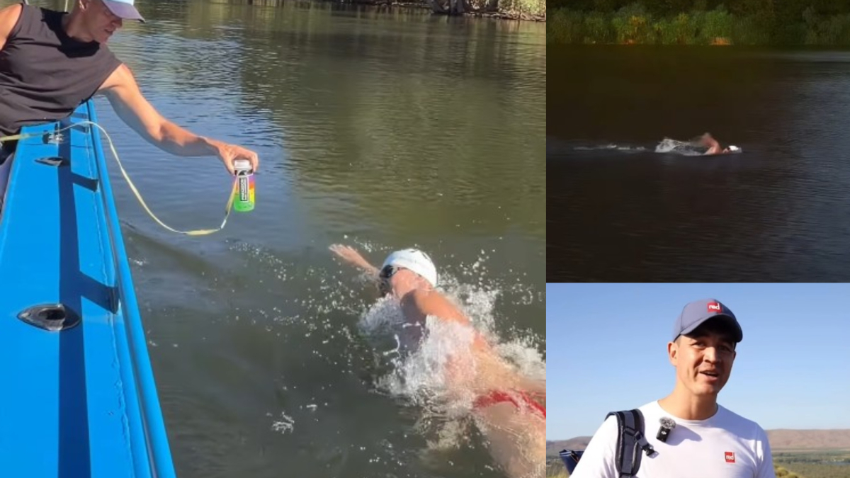 El 'hombre pez' que bate un récord a nado en el río australiano hogar de más de 5.000 cocodrilos