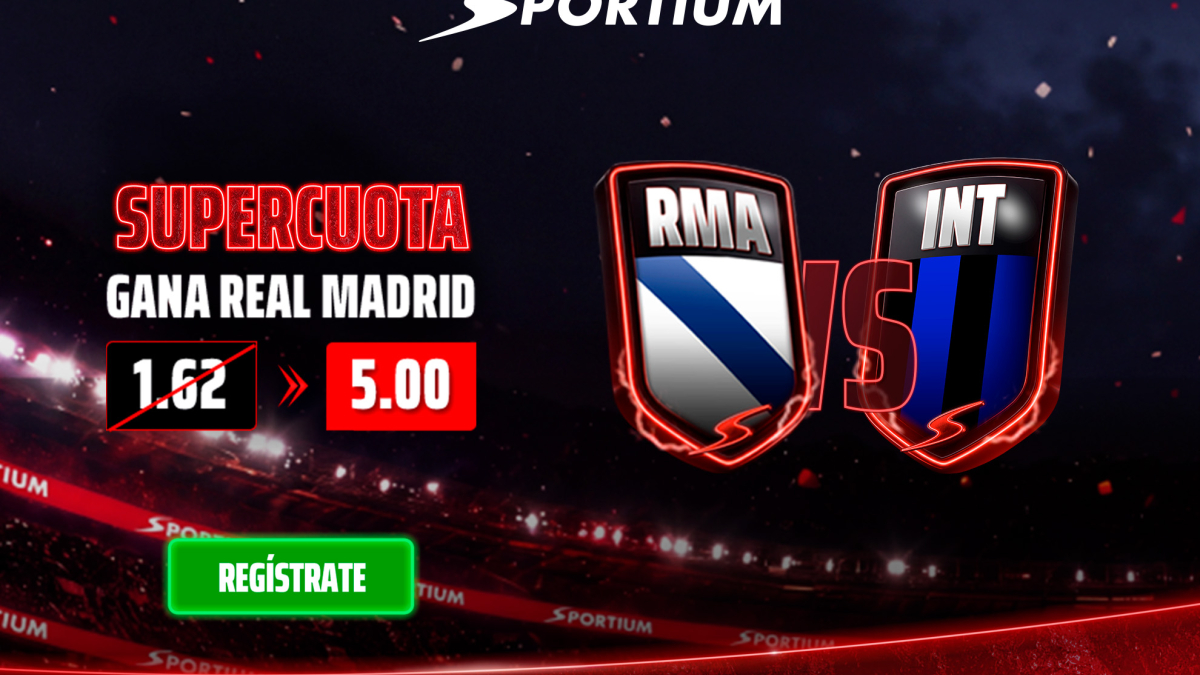 ¡Sportium se viene arriba con el estreno de la Champions! A Supercuota 5.00 que el Real Madrid gana al Inter