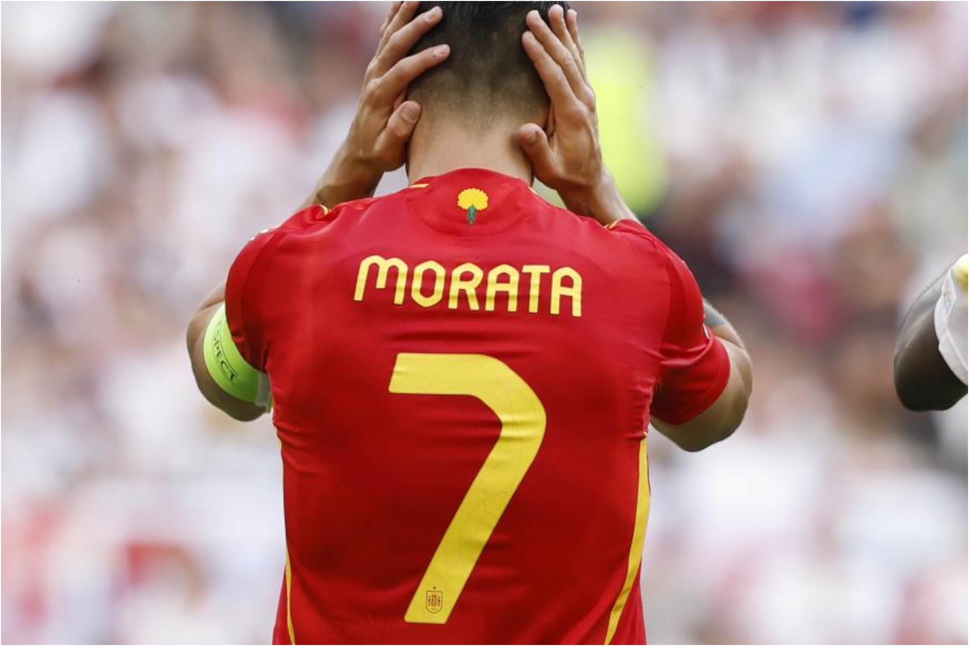 Morata, en un partido de España en la Eurocopa.