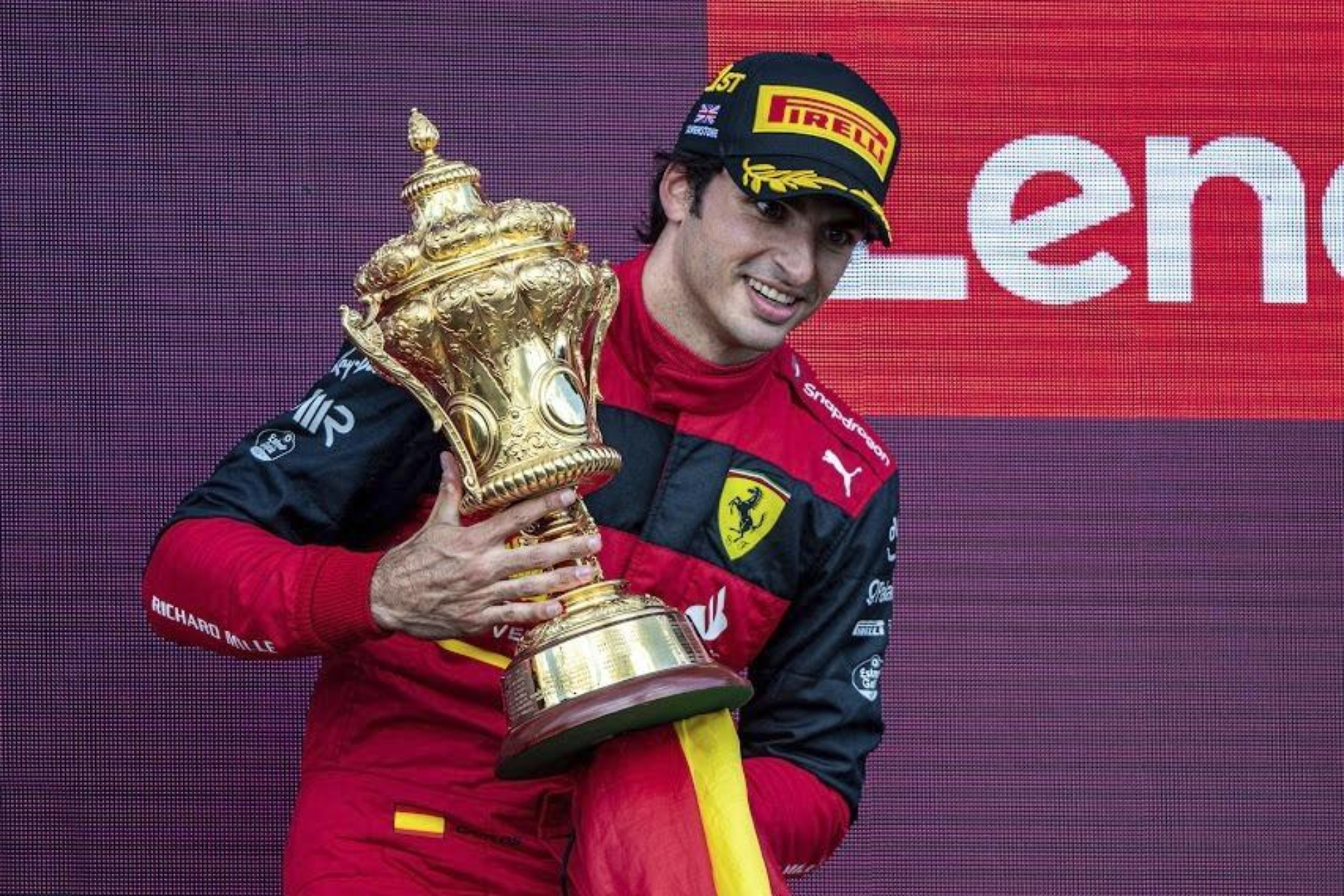 Sainz, en el podio de Silverstone.