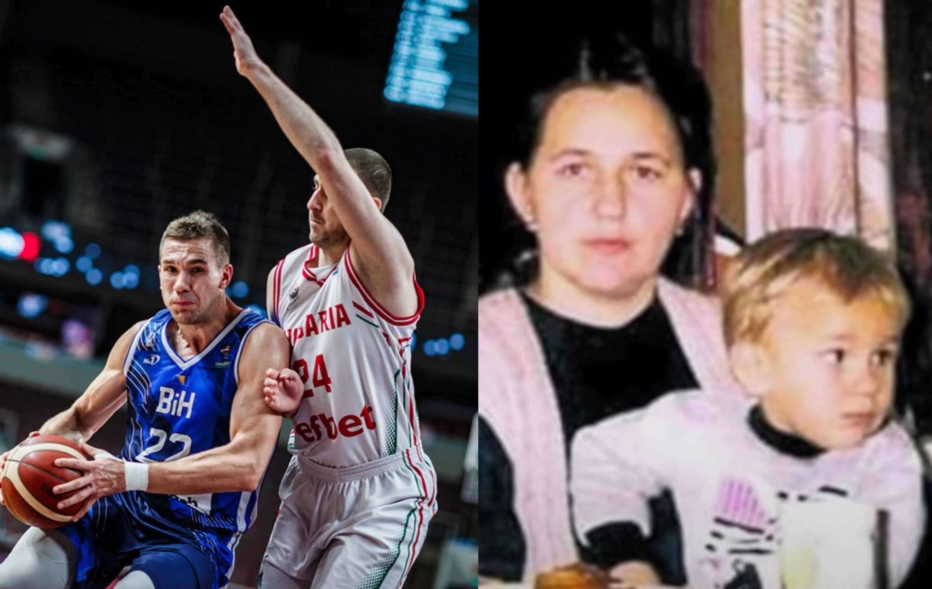 Emir Sulejmanovic, on the left, in a selection match; Already the right, as a child next to his mother.
