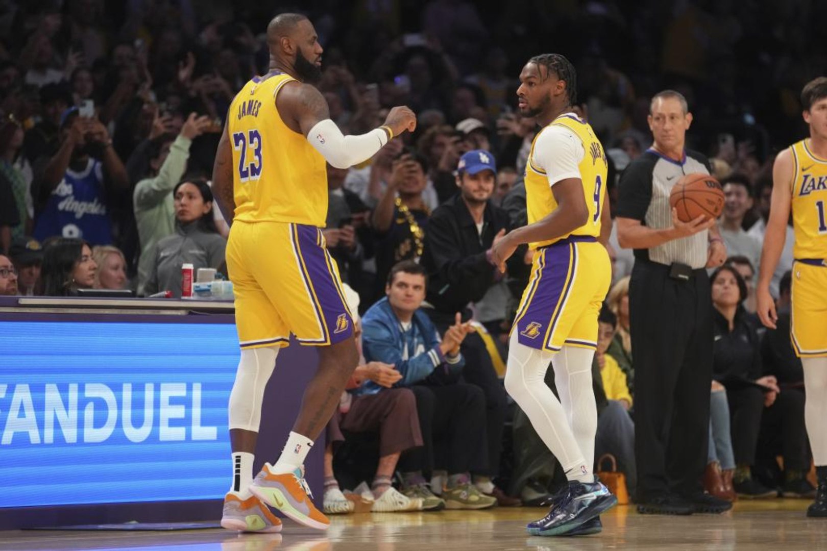 LeBron James, along with his son Bronny.