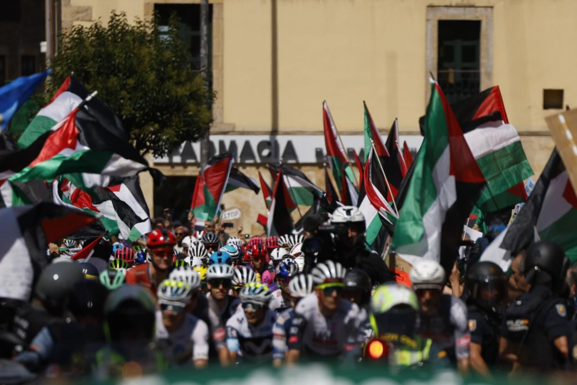 Protestas a favor de Palestina en La Vuelta a España