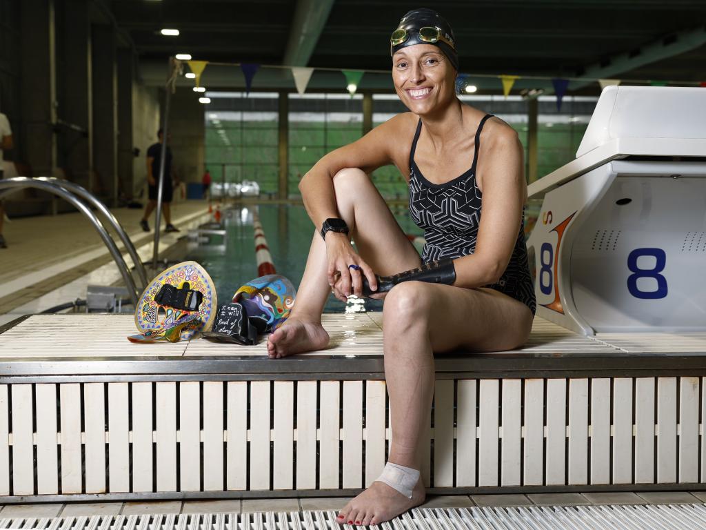 Teresa Perales posa para MARCA en el la piscina del CAR de Madrid.