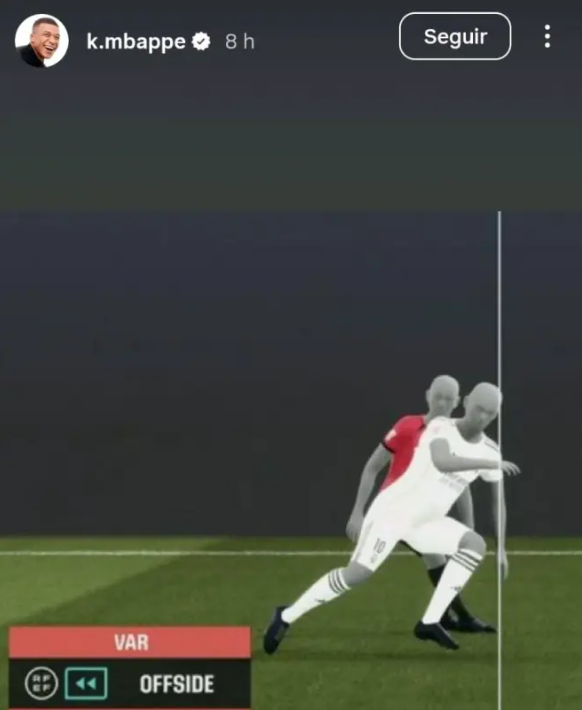 Mbappé shared his controversial offside call on social media after a disallowed goal against Mallorca.