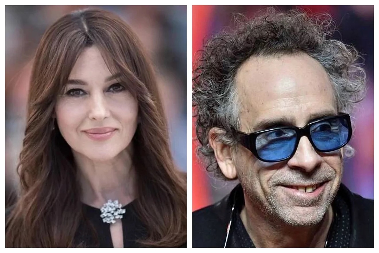 Monica Belluci y Tim Burton.