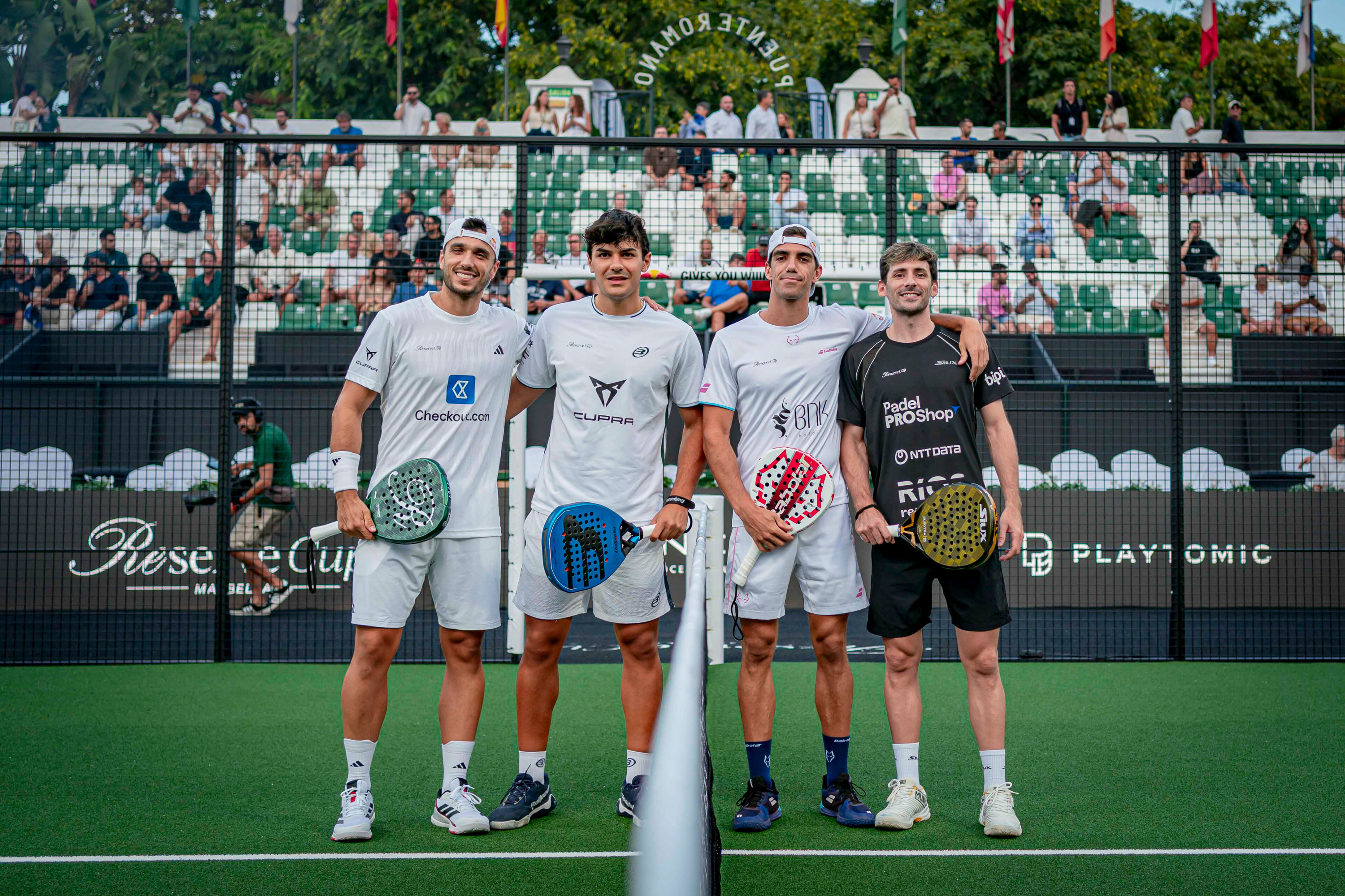 Alejandro Galán, Juan Lebrón and participants pose for a portrait during Reserve Cup in Marbella.