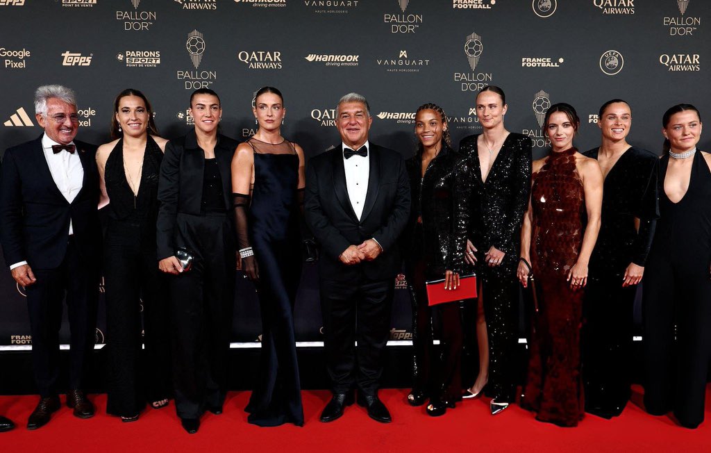 Delegación del Barcelona en la alfombra roja del Balón de Oro