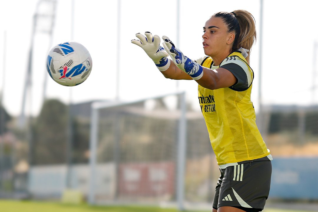 Misa Rodríguez, durante un entrenamiento en Valdebebas