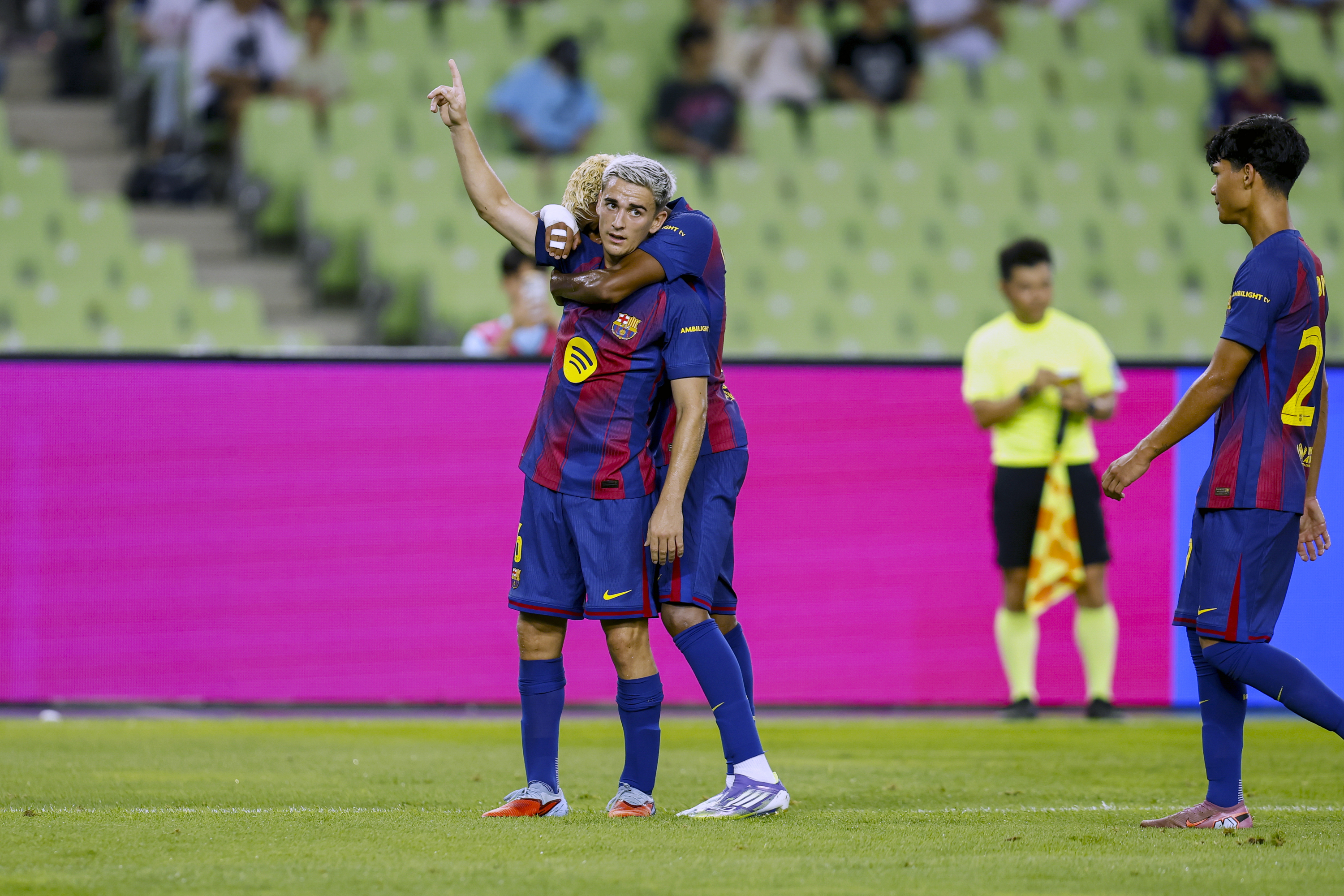 Gavi, en un partido de pretemporada.