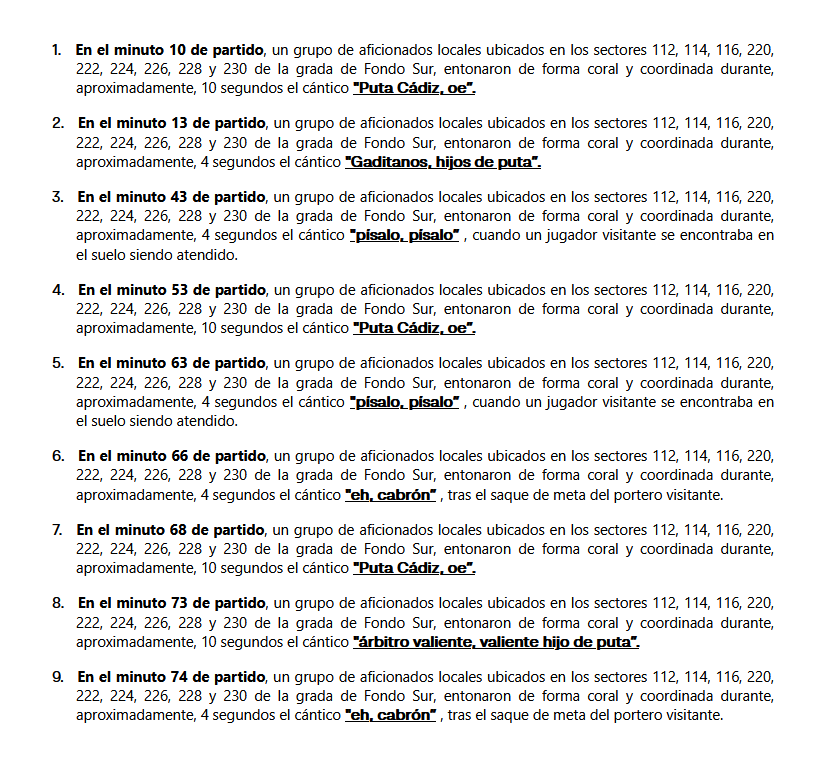 Cánticos denunciados en el Málaga - Cádiz.