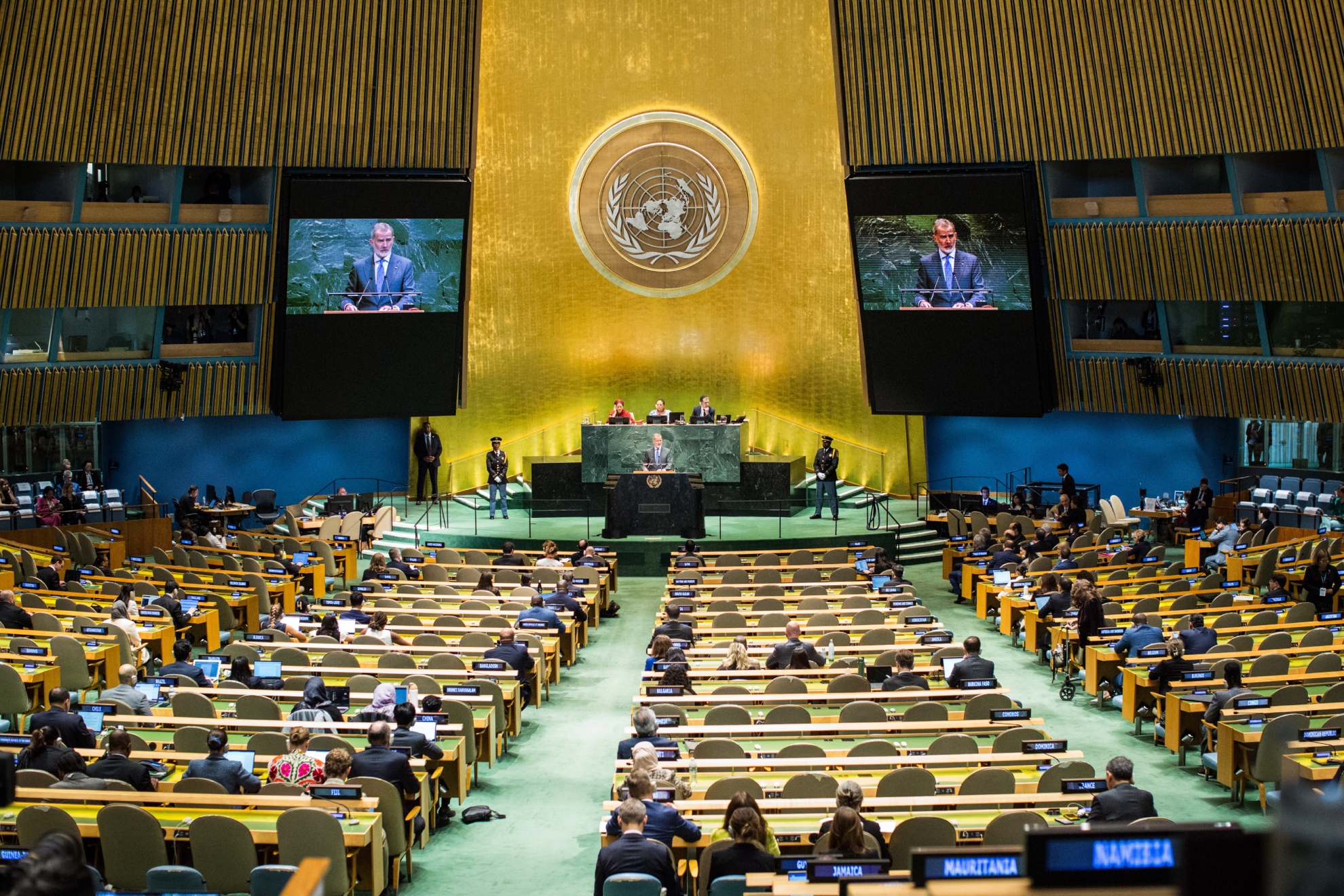 Felipe VI dando su discurso en la Asamblea de la ONU de septiembre de 2025