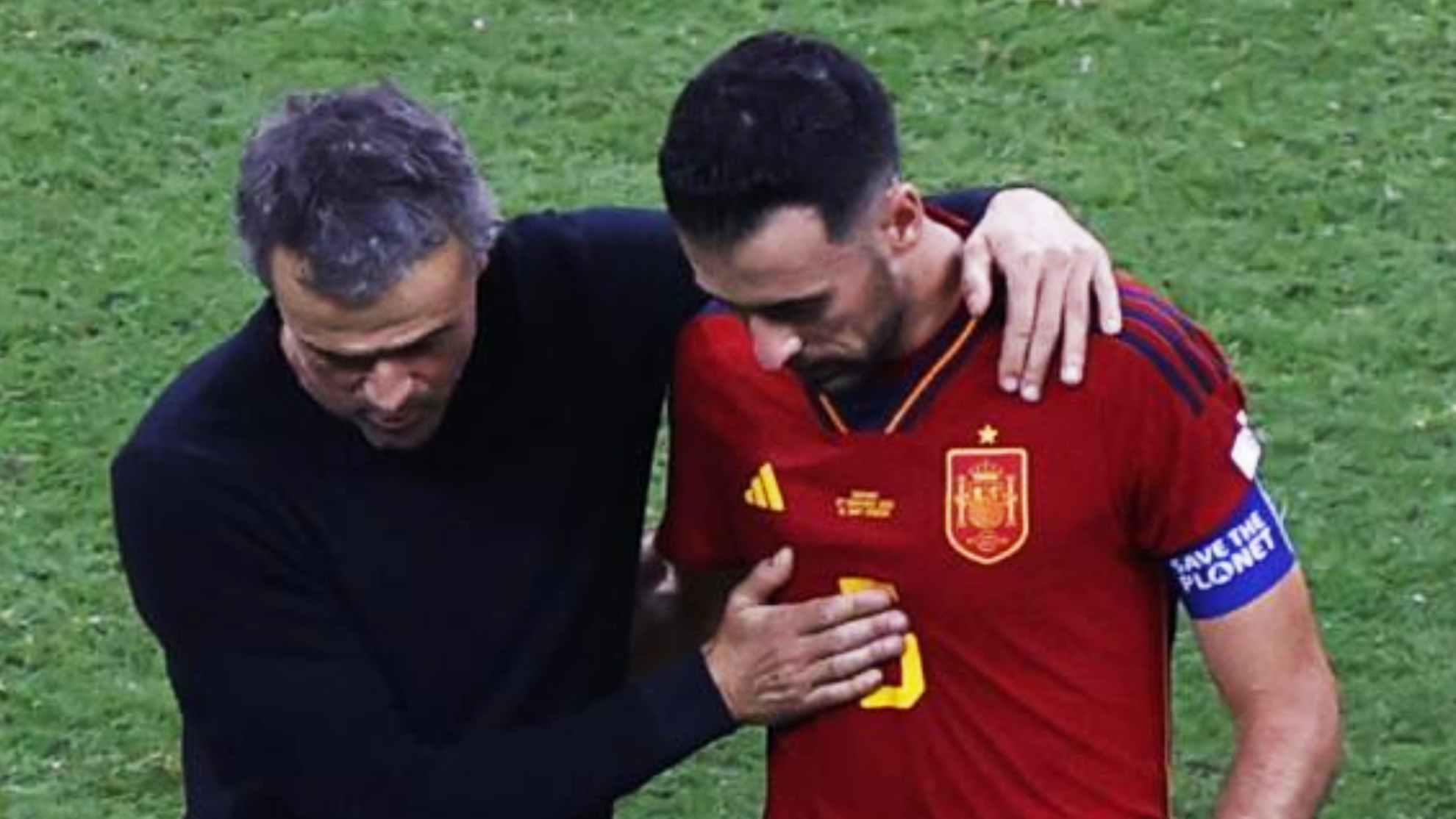 Luis Enrique y Busquets en el Mundial de Qatar 2022