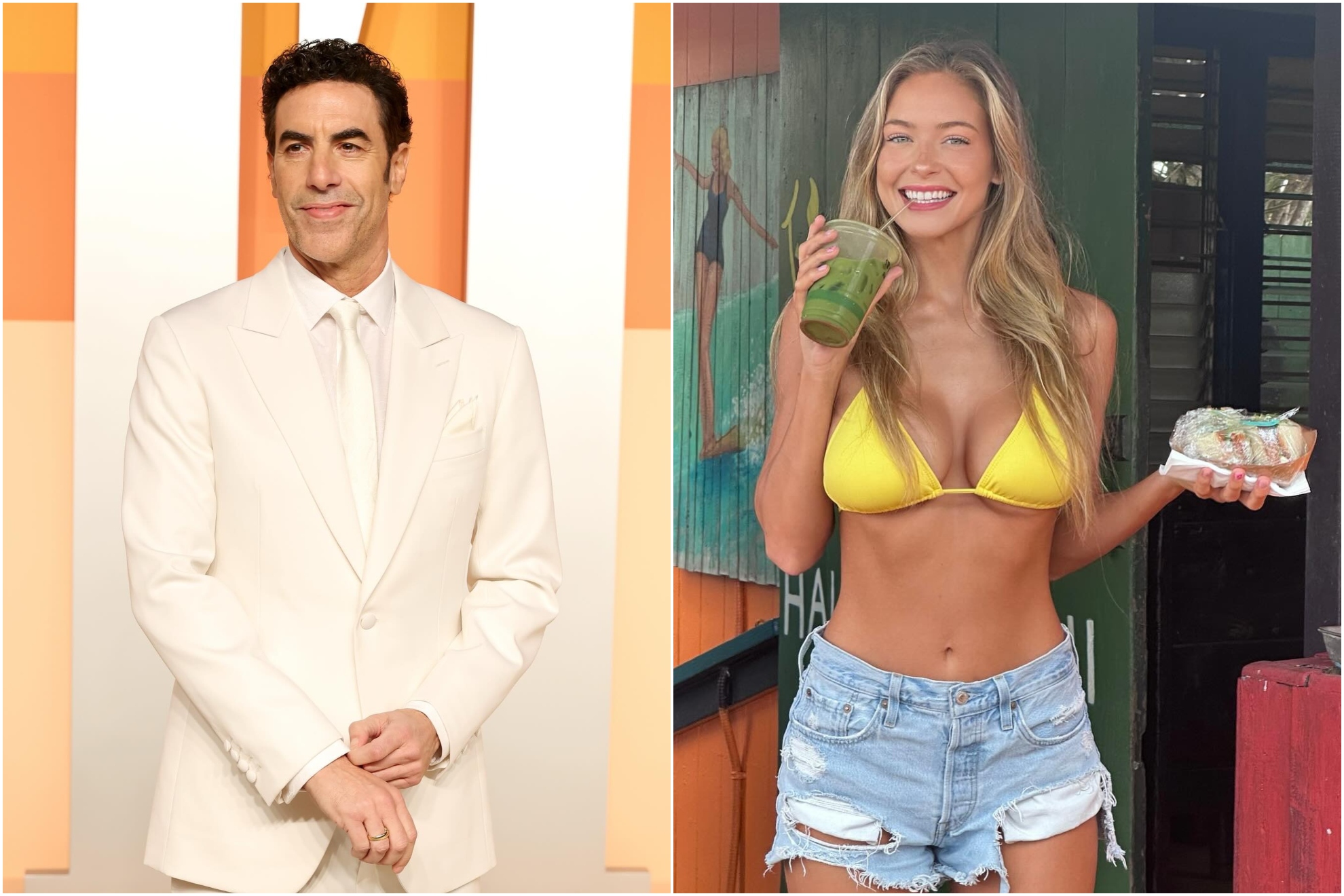 Sacha Barón Cohen y Hannah Palmer, en la imagen