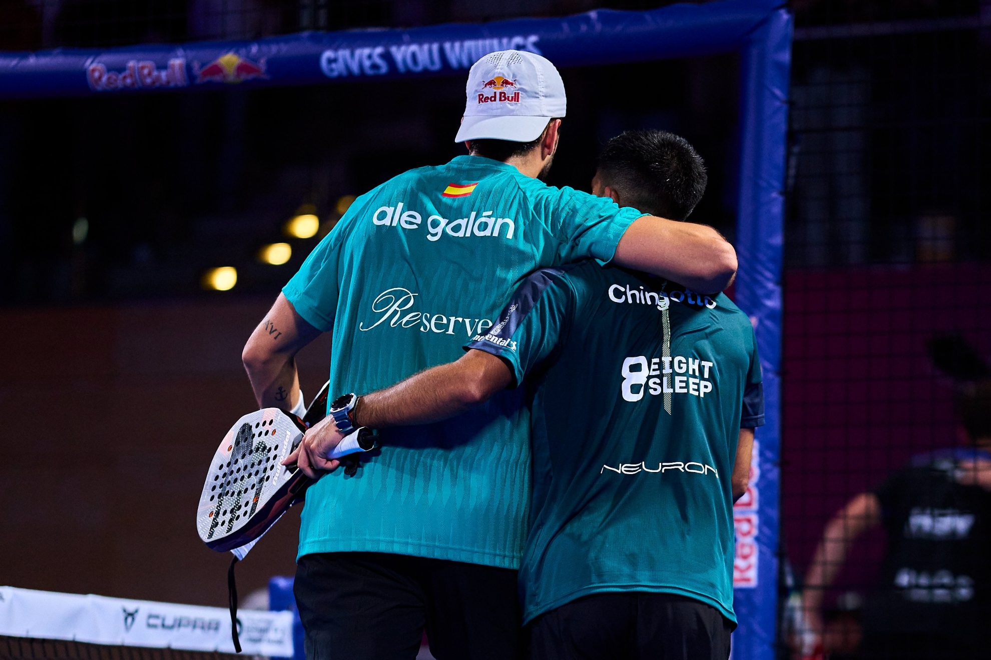 Galán y Chingotto, tras ganar en semifinales.
