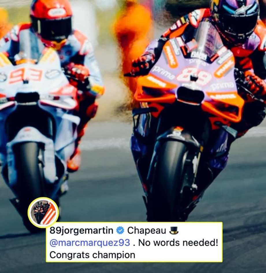 El post en el que Martinator felicita a Marc Márquez