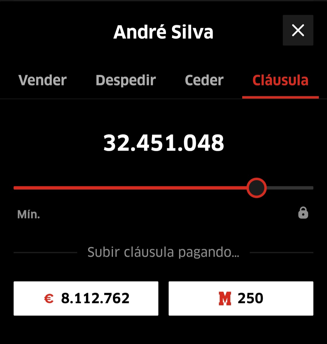 Hay cinco tramos de subida de cláusula y blindaje por dos semanas o un mes.