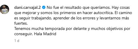 Carvajal en Instagram