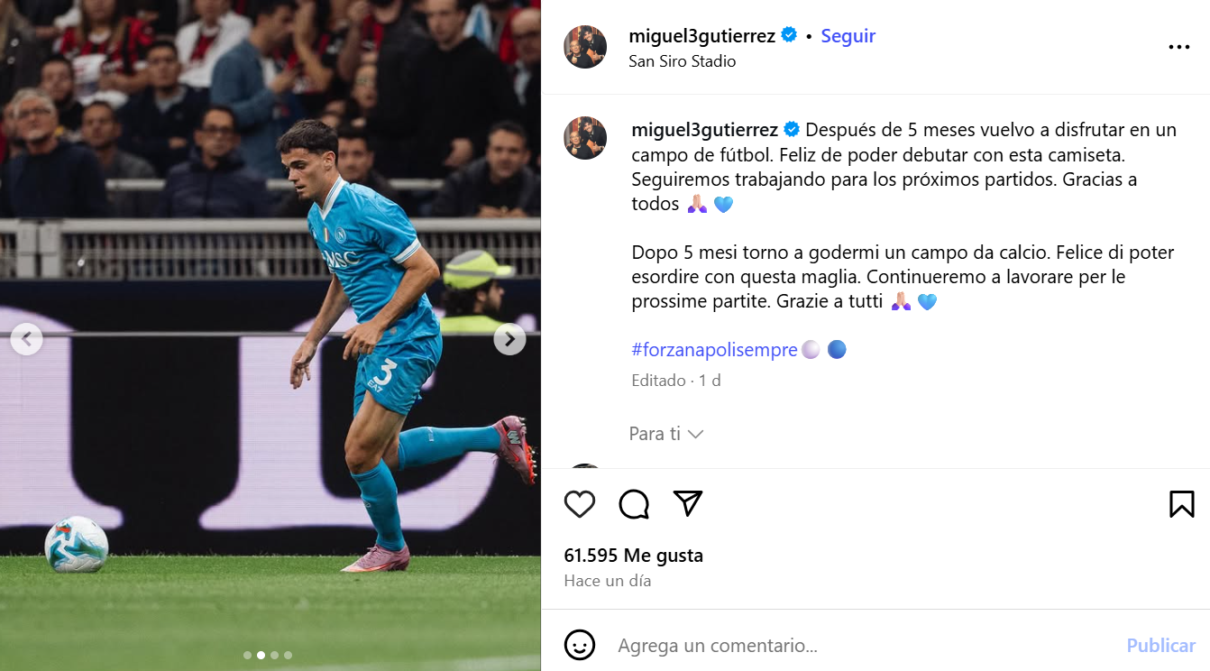 “Dopo cinque mesi mi piace di nuovo un campo di calcio”