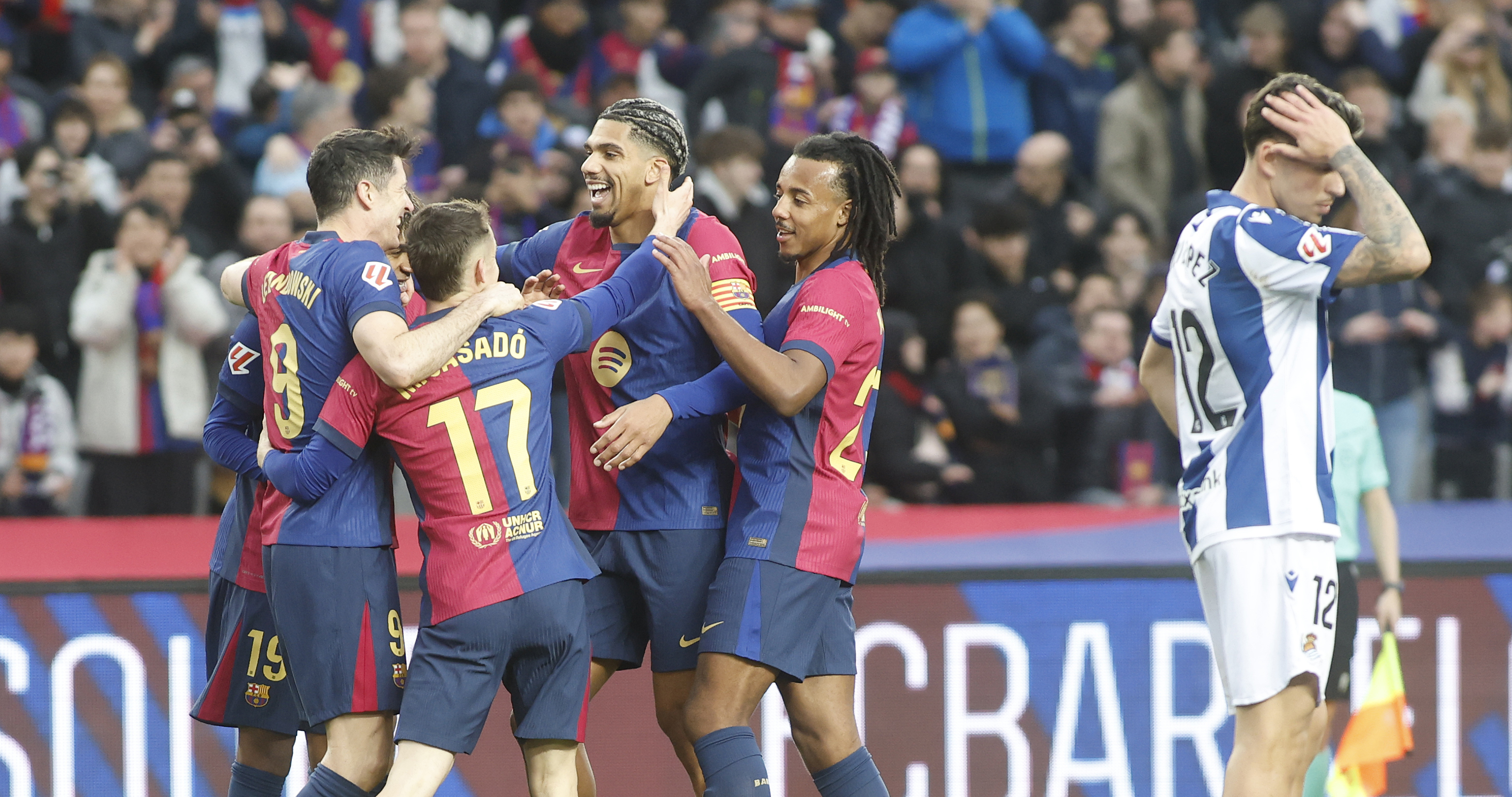 Araujo celebra un gol frente a la Real Sociedad.