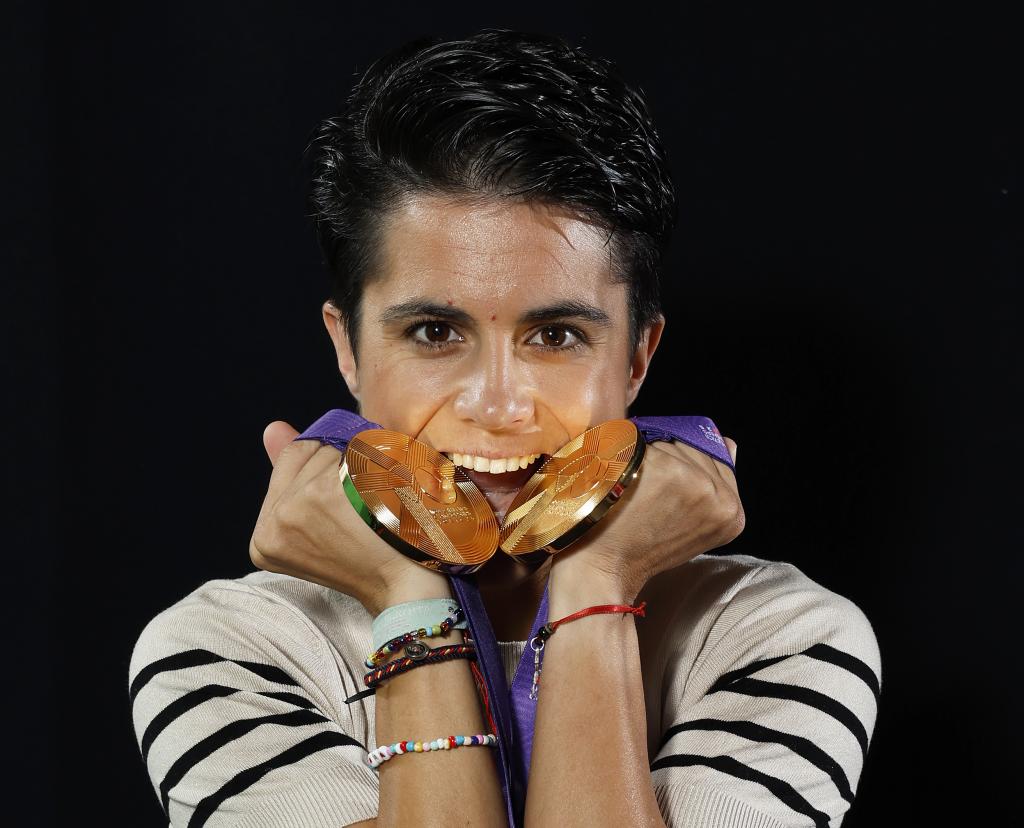 María Pérez, con los oros