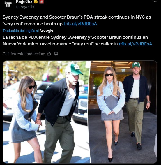 Sydney Sweeney y Scooter Braun en Page Six
