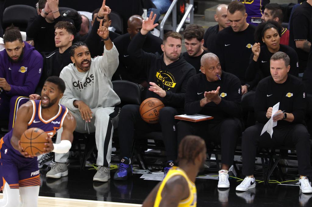 Luka Doncic, durante uno de los amistosos de los Lakers.