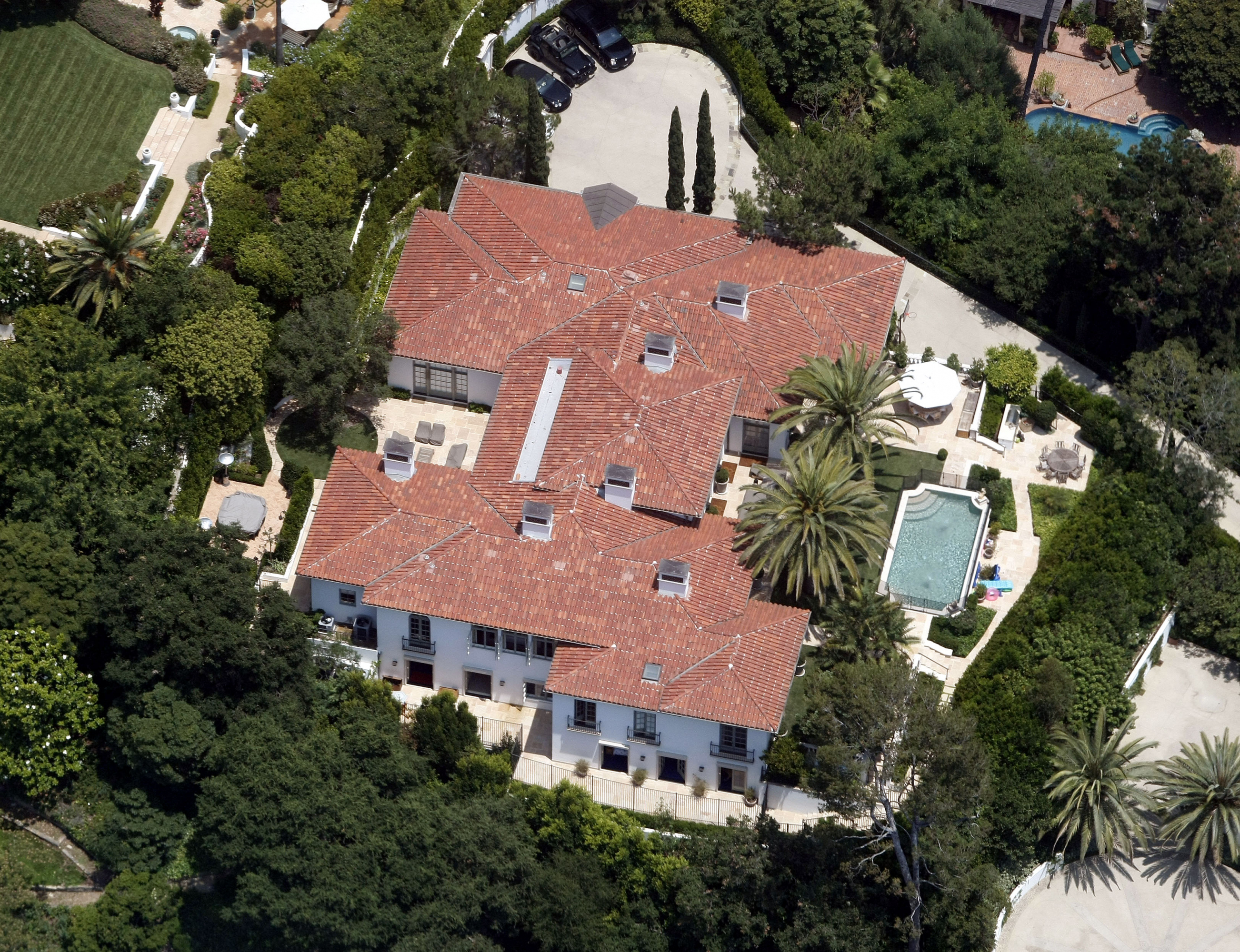 Imagen aérea de la mansión en Beverly Hills de Beckham