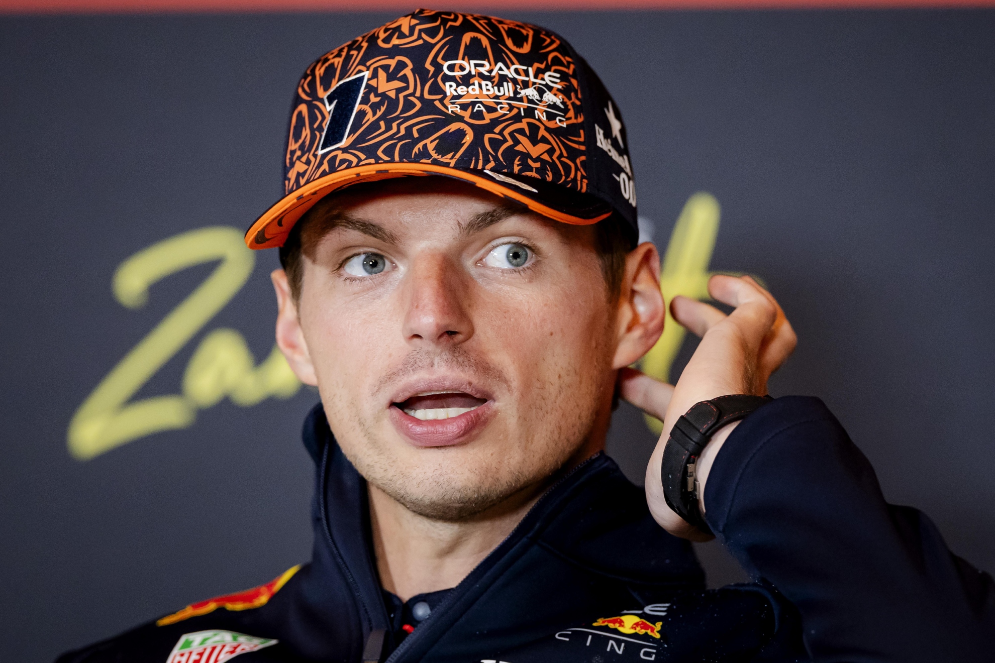 Max Verstappen durante la rueda de prensa del GP de los Países Bajos.