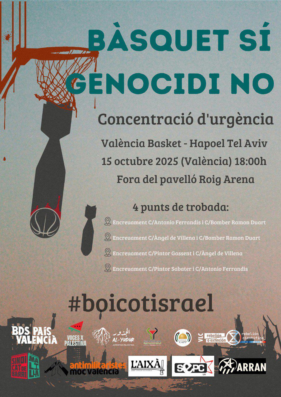La publicación de BDS País Valencià en sus redes sociales.